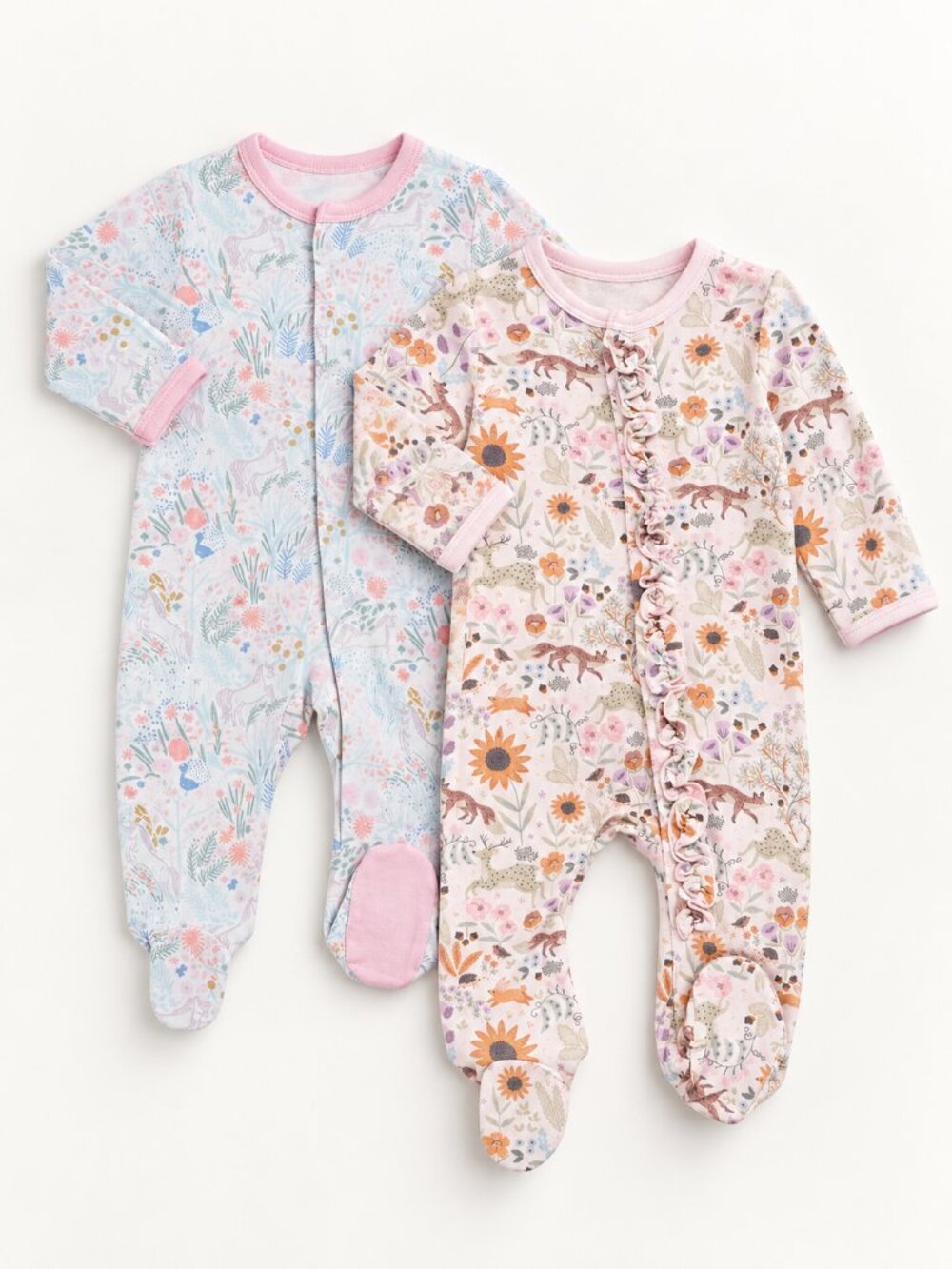 MAGNETIC ME Girl's 6-9 Month 2 Piece Modal Footie Bundle